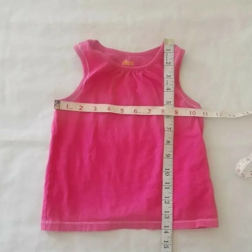 Circo Pink Tank Top Blouse Size 4t Pleated Sleeveless 100% Cotton Girls Solid